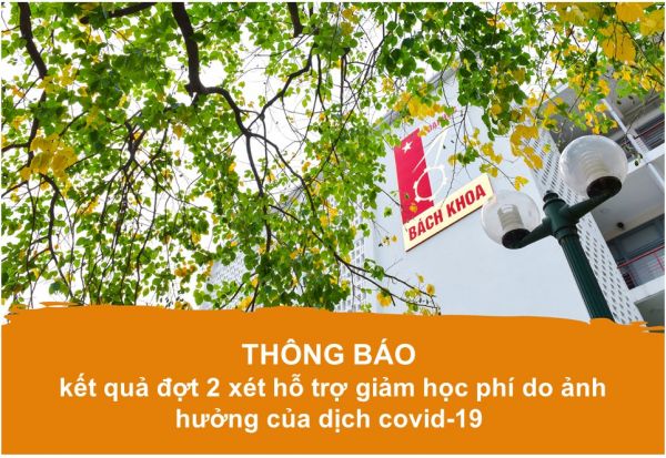 Thông báo kết quả đợt 2 xét hỗ trợ giảm học phí do ảnh hưởng của dịch covid-19