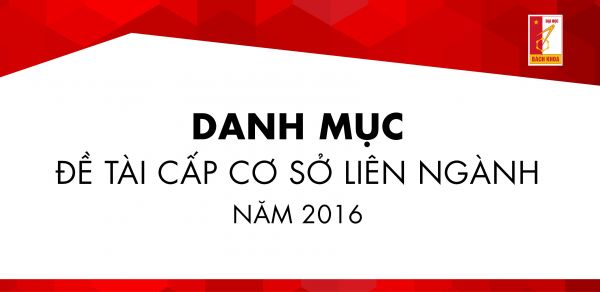 Danh mục đề tài cấp cơ sở liên ngành năm 2016