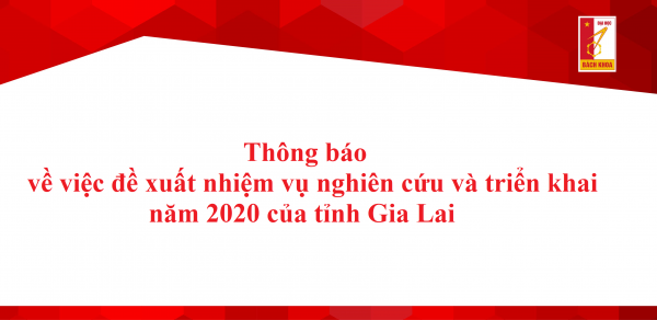 Đề xuất nhiệm vụ nghiên cứu và triển khai năm 2020 của Tỉnh Gia Lai