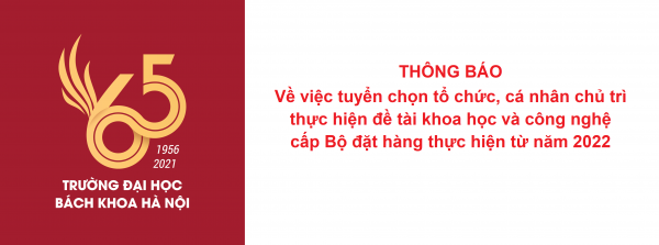 Về việc tuyển chọn tổ chức, cá nhân chủ trì thực hiện đề tài khoa học và công nghệ cấp Bộ đặt hàng thực hiện từ năm 2022