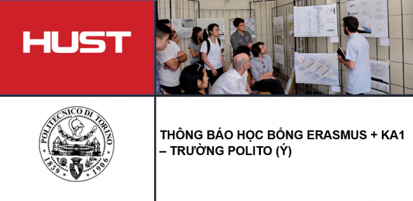 Thông báo học bổng Erasmus + KA1 – Trường POLITO (Ý